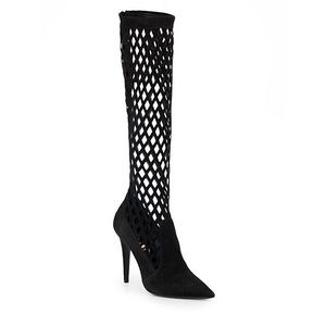 Tamara Mellon Diamond Cutout Mid Calf Boots